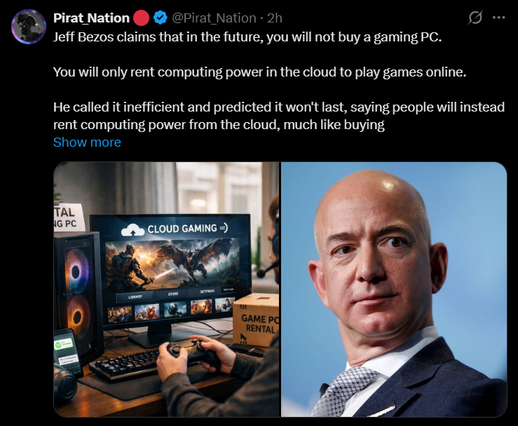 Jeff Bezos Says Buying Powerful PCs Won’t Last